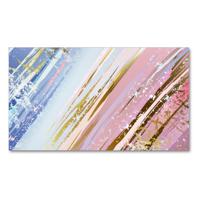 Textured Pink Background Magnetic Business Card (Front)