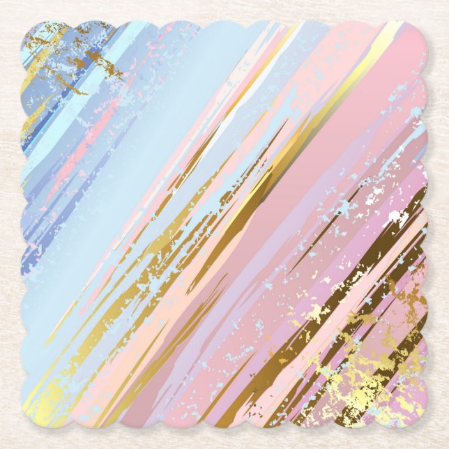 Textured Pink Background Paper Coaster (Front)