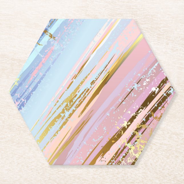 Textured Pink Background Paper Coaster (Front)