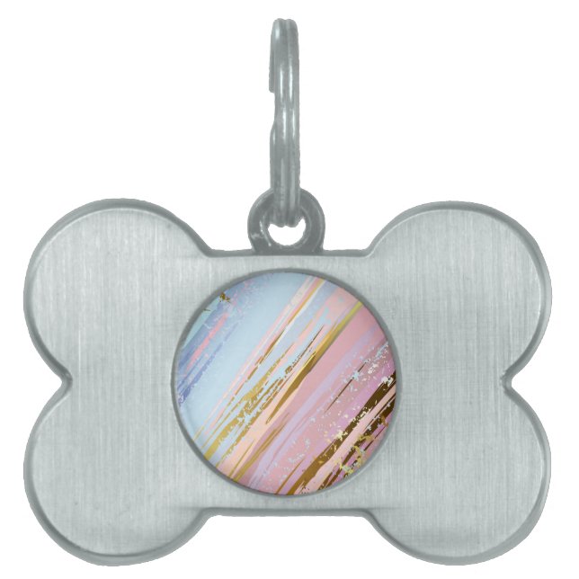 Textured Pink Background Pet ID Tag (Front)
