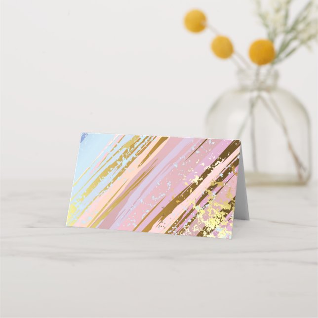 Textured Pink Background Place Card (Front)