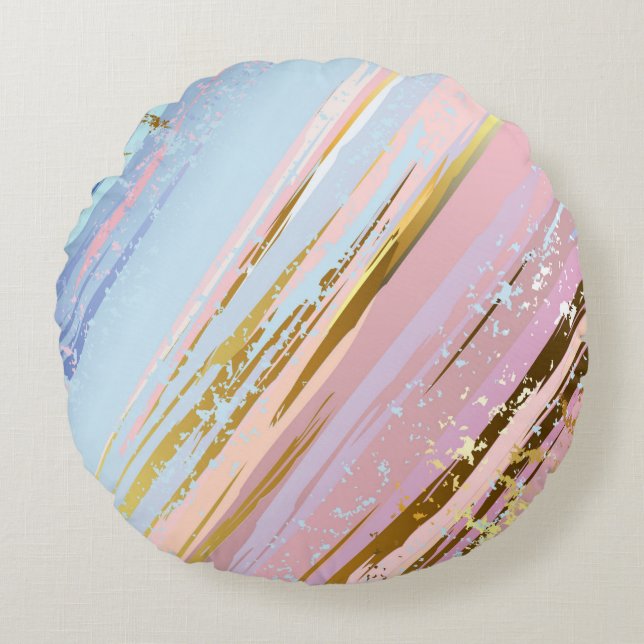 Textured Pink Background Round Cushion (Front)