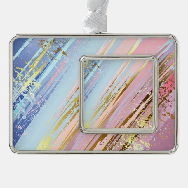 Textured Pink Background Silver Plated Framed Ornament (Front)