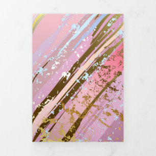Textured Pink Background Tri-Fold Announcement
