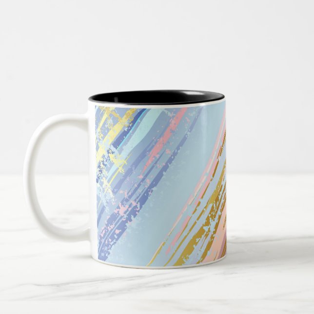 Textured Pink Background Two-Tone Coffee Mug (Left)