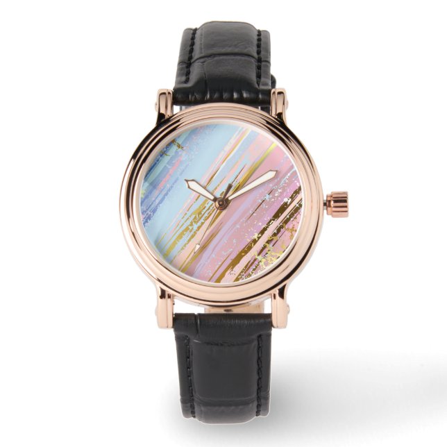 Textured Pink Background Watch (Front)
