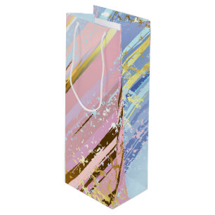 Textured Pink Background Wine Gift Bag