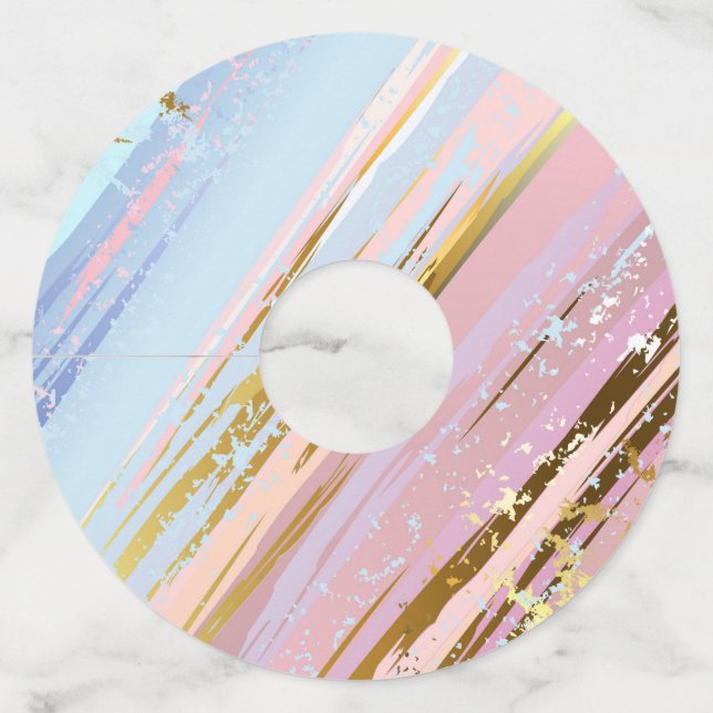 Textured Pink Background Wine Glass Tag (Front)