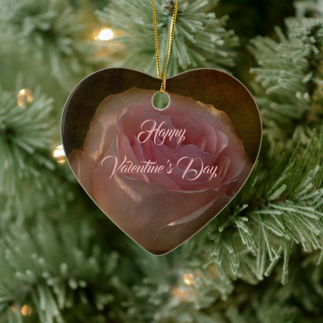 Textured Pink Rose Ornament (Tree)