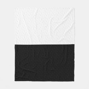 Textured Plain Black and White Fleece Blanket
