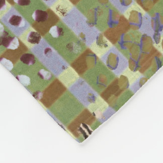 Textured Pointillism Grid Pattern Artwork Fleece Blanket