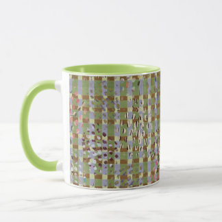 Textured Pointillism Grid Pattern Artwork Mug