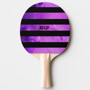 textured purple and black stripes ping pong paddle
