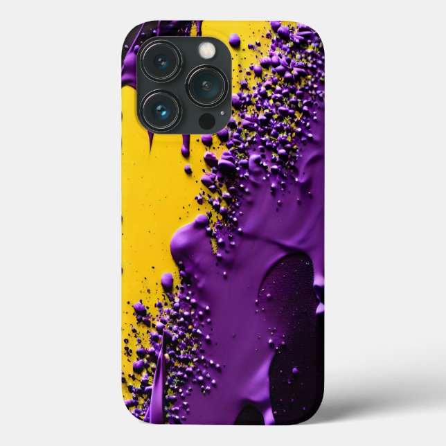 Textured Purple Black Yellow Explosion Case-Mate iPhone Case (Back)