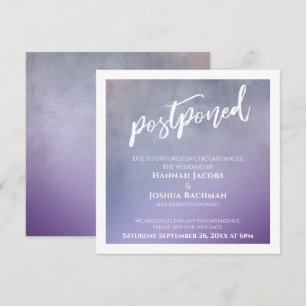 Textured Purple Ombre Postponed Wedding Card