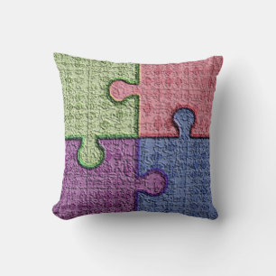 Textured PuZzLe PiEcEs Cushion