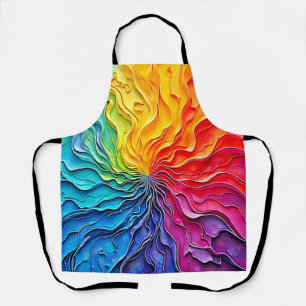 Textured Rainbow Swirl Art Apron