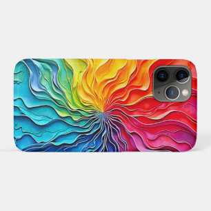 Textured Rainbow Swirl Art iPhone 11 Pro Case