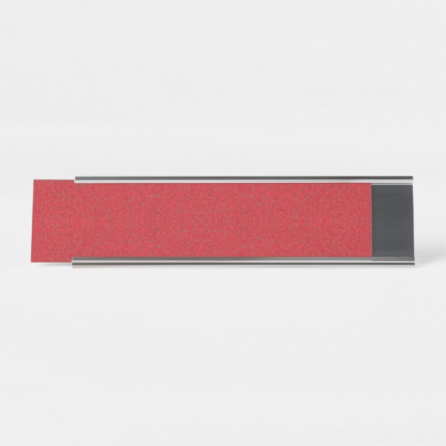 Textured Red Brushed Metal Name Plate – Customise (Front)