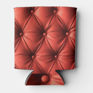 Textured Red Leather: Detailed Material Close-Up Can Cooler