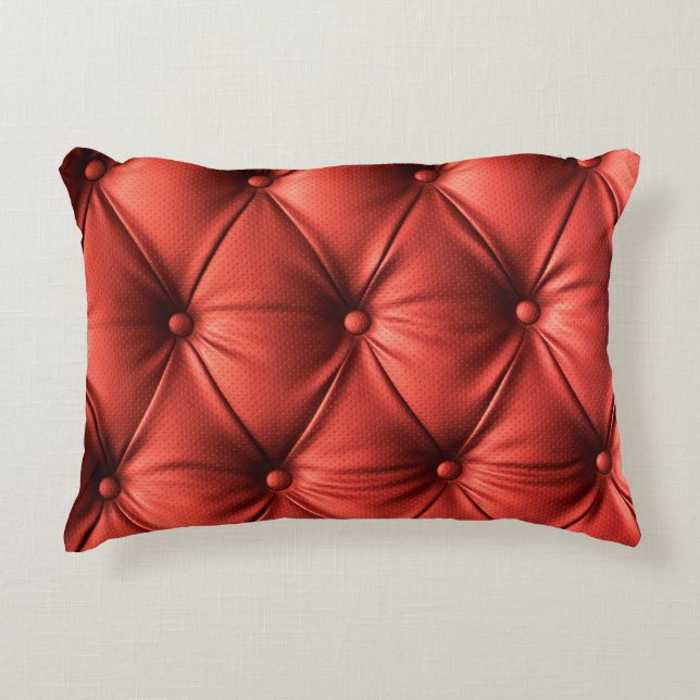 Textured Red Leather: Detailed Material Close-Up Decorative Cushion (Front)