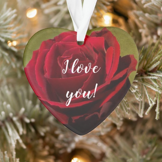 Textured Red Rose Acrylic Ornament (Tree)
