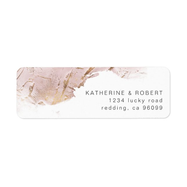 textured rose  gold elegant wedding ReturnAddress (Front)