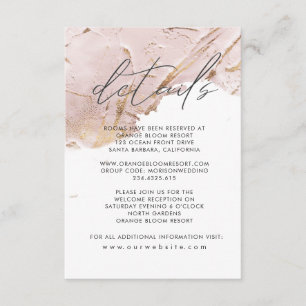 textured rose gold faux foil Details Enclosure Card