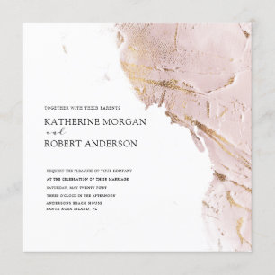 textured rose gold modern Wedding Invitation