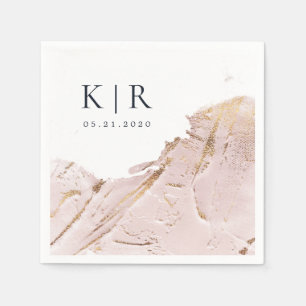 textured rose gold modern wedding Paper Napkins
