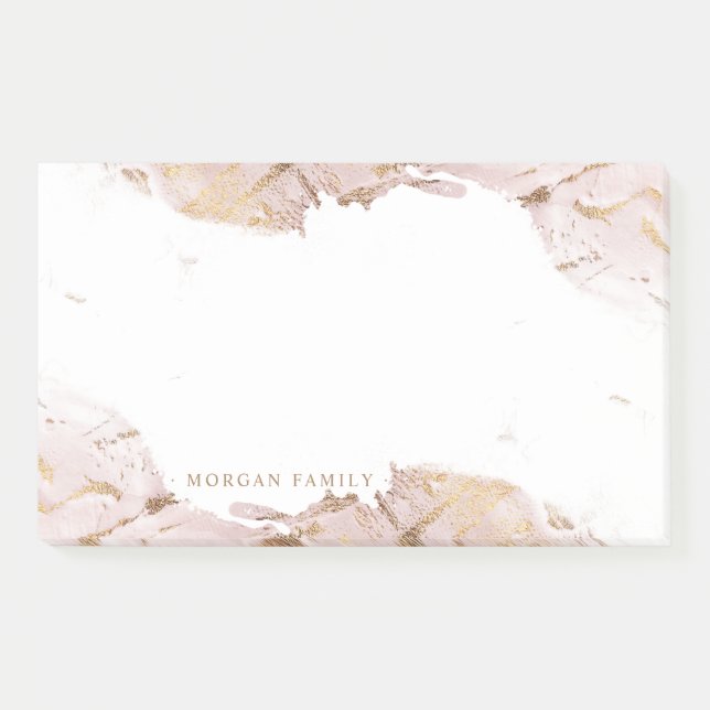 textured rose gold Monogram Post-it Notes (Front)