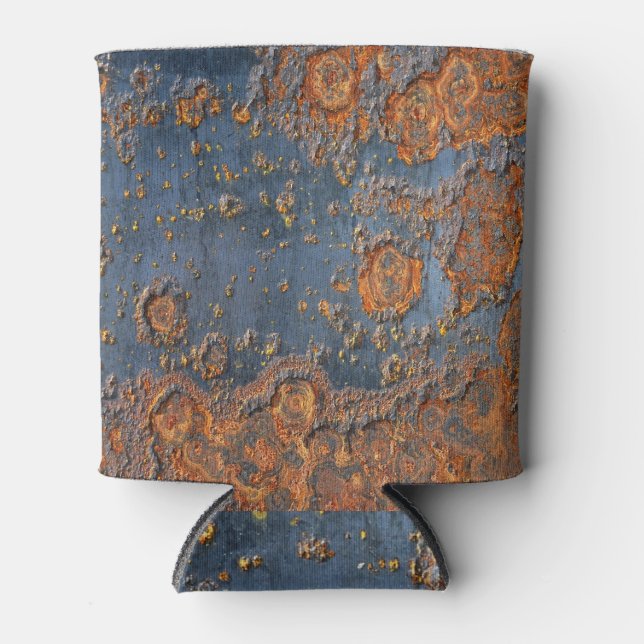 Textured rusted metal background. can cooler (Front)