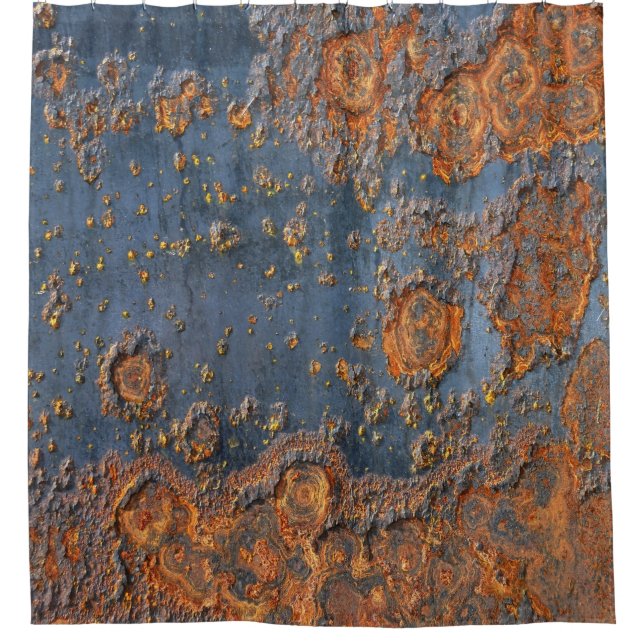 Textured rusted metal background. shower curtain (Front)