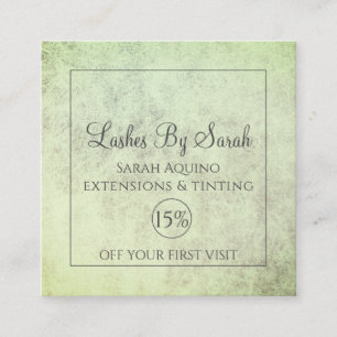 Textured Sage Green Beauty Lash Extensions & Tint Discount Card