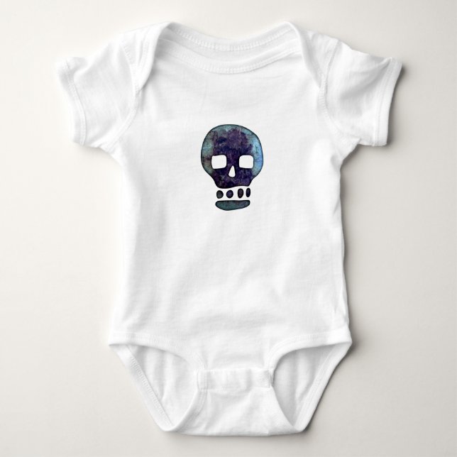 Textured Skull Baby Bodysuit (Front)