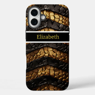 Textured snakeskin details from a venomous serpent iPhone 16 plus case