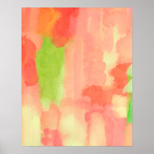 Textured Soft Pastel Abstract Watercolour Painting Poster