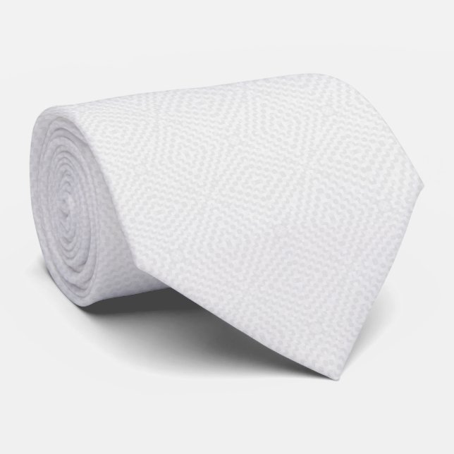 Textured solid white. tie (Rolled)