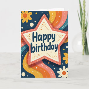 Textured Star Birthday Card