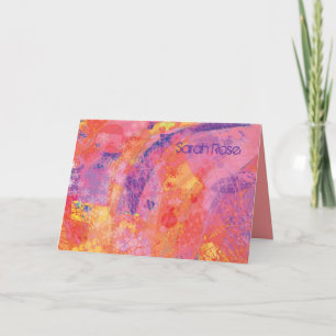 TEXTURED STARS Bar Bat Mitzvah Thank You Card