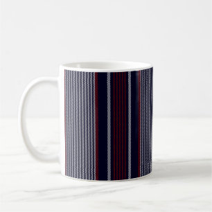 Textured stripe seamless pattern with navy blue, r coffee mug