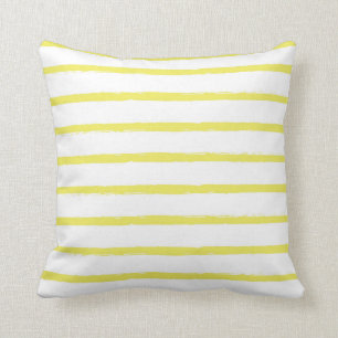 Textured Stripes Lines Bright Sun Yellow Modern Cushion