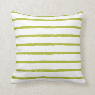 Textured Stripes Lines Chartreuse Green Modern Cushion