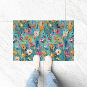 Textured Summer Flowers  2 Doormat