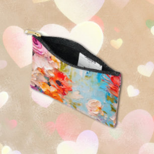 Textured Summer Flowers Accessory Pouch
