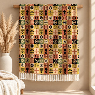 Textured Terracotta Heritage Motifs Plush Blanket