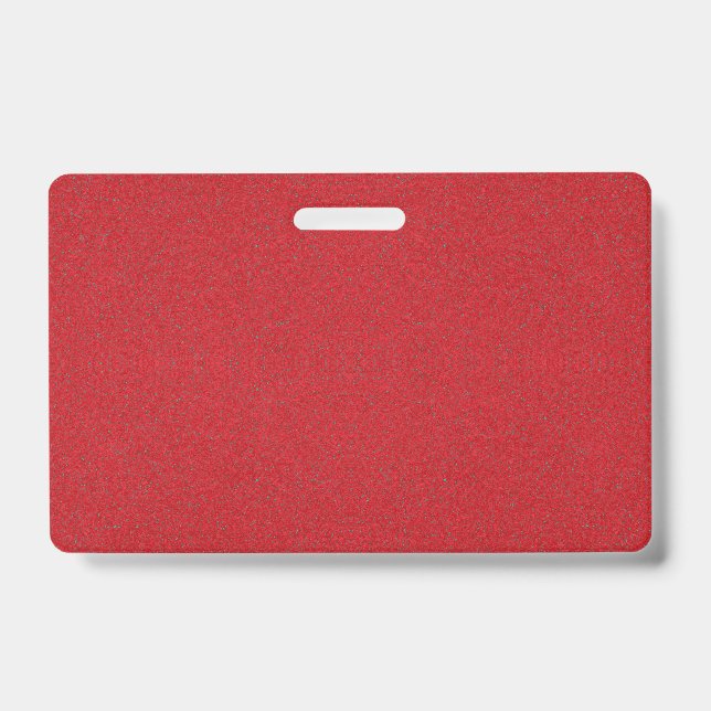 Textured Tomato Red Custom Name Badge ID Badge (Front)