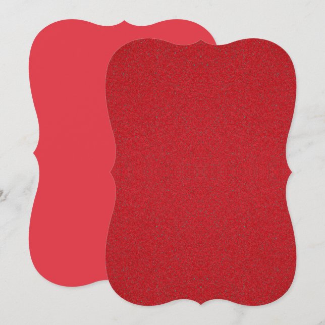 Textured Tomato Red Ornate Flat Card – Customise (Front/Back)