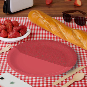 Textured Top Tomato Red Party Plate – Customisable