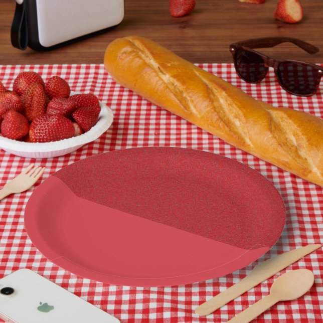 Textured Top Tomato Red Party Plate – Customisable (Picnic)